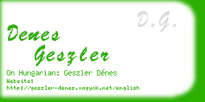 denes geszler business card
