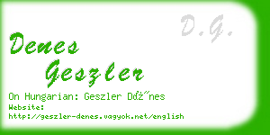 denes geszler business card